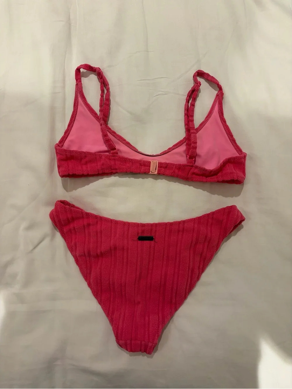 triangl swimwear Ribbed Hot Pink Two-Piece Bikini Set